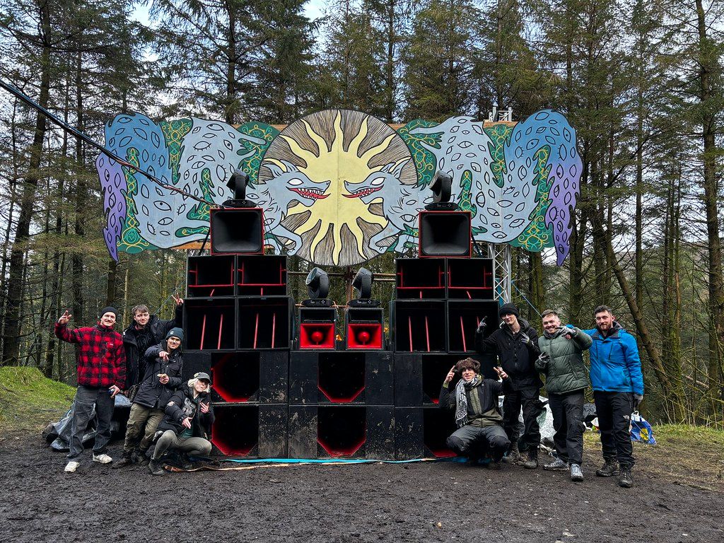 Primal Effect crew with a custom rig stack in the forest